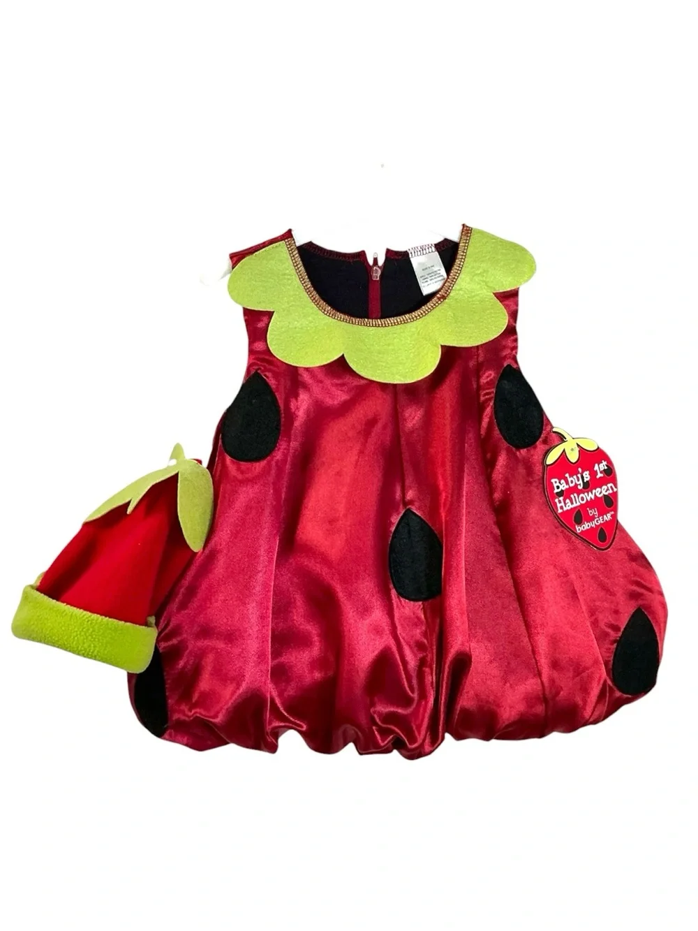BabyGear Strawberry Halloween Costume Bubble Body Beanie Hat Infant 0-6 months